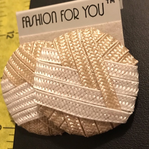 Tan & White Thread Color Block Wrapped Earrings - Picture 5 of 8